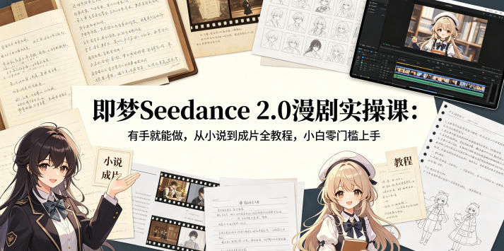 即梦Seedance 2.0漫剧实操课：有手就能做，从小说到成片全教程，小白零门槛上手-项目资源网