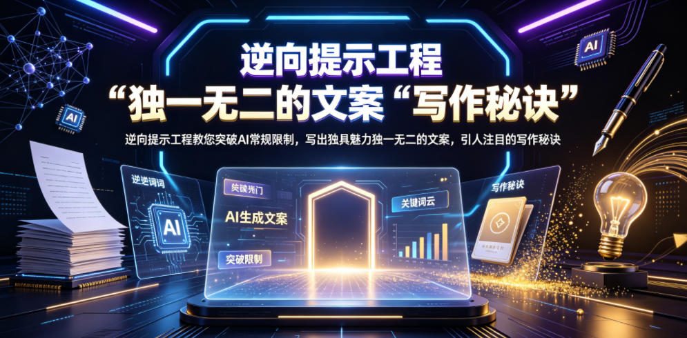 逆向提示工程教您突破AI常规限制，写出独具魅力独一无二的文案，引人注目的写作秘诀【原创双语字幕】-项目资源网