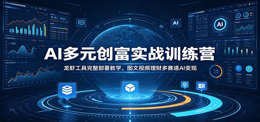 AI多元创富实战训练营：龙虾工具完整部署教学，图文视频理财多赛道AI变现-项目资源网