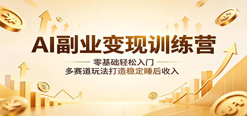 AI副业变现训练营：零基础轻松入门，多赛道玩法打造稳定睡后收入-项目资源网