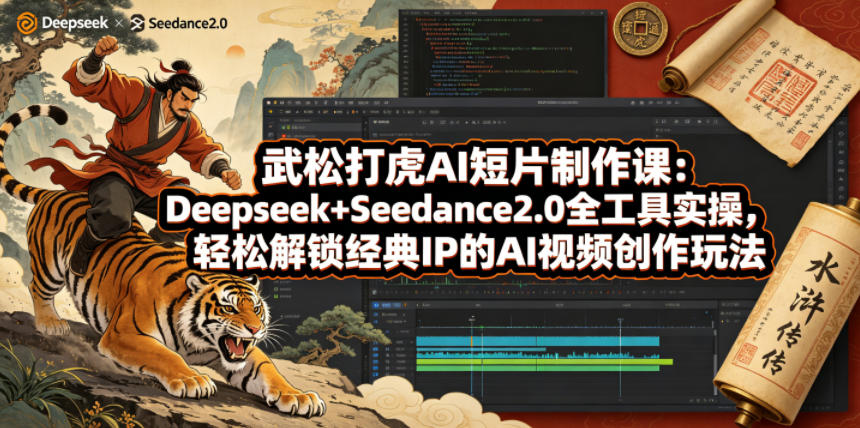 武松打虎AI短片制作课：Deepseek+Seedance2.0全工具实操，轻松解锁经典IP的AI视频创作玩法-项目资源网