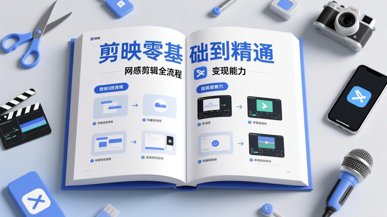 剪映零基础也能快速上手，从入门到精通掌握网感剪辑全流程，掌握能直接变现的剪辑能力-项目资源网