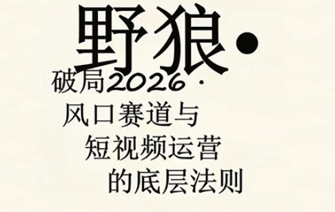 野狼团队·多平台实操运营课，覆盖AI口播、服装、好物、漫剪等热门玩法(更新4月)-项目资源网