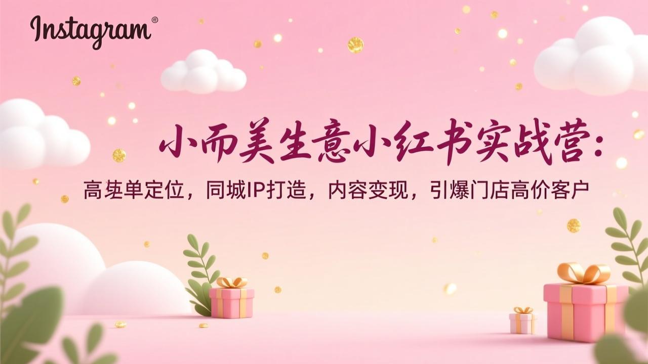 小而美生意小红书实战营:高客单定位,同城IP打造,内容变现,引爆门店高价客户-项目资源网