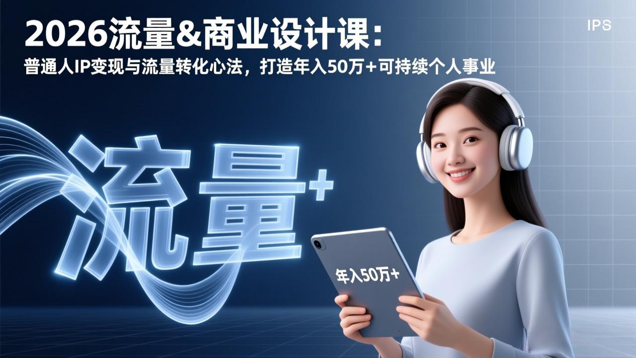 2026流量&商业设计课：普通人IP变现与流量转化心法，打造年入50万+可持续个人事业-项目资源网