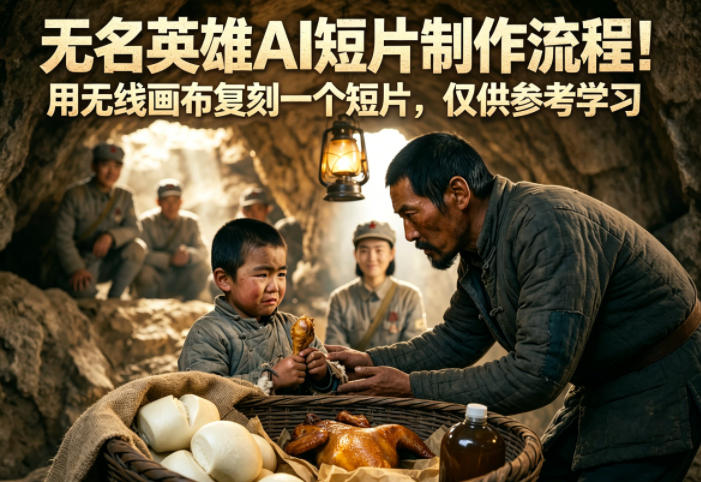 无名英雄AI短片制作流程！用无线画布复刻一个短片，仅供参考学习-项目资源网