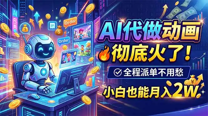 AI代做动画，彻底火了！全程派单不用愁，小白也能月入2W-项目资源网