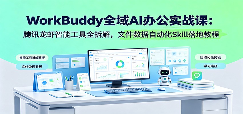 WorkBuddy全域AI办公实战课：腾讯龙虾智能工具全拆解，文件数据自动化Skill落地教程-项目资源网