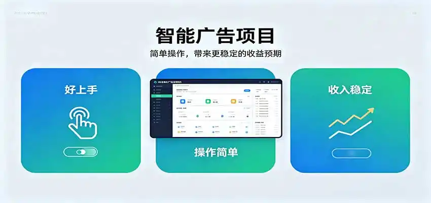 智能广告挂机项目，操作简单上手快，收益稳定可持续。稳定日入300+-项目资源网