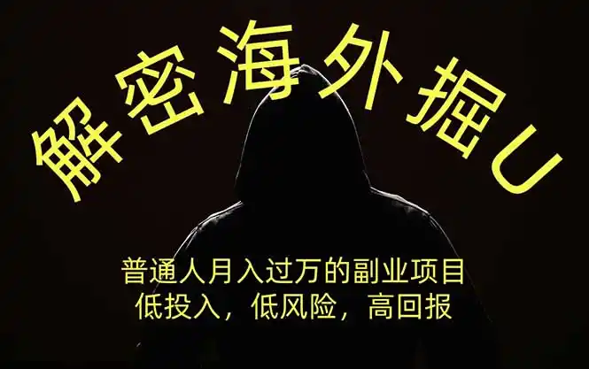 解密海外掘U,普通人月入过万的副业项目,低投入、低风险高回报,没有之一-项目资源网
