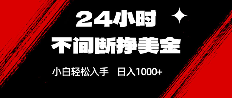 24小时不间断挣美金，小白轻松上手，日入1000+-项目资源网