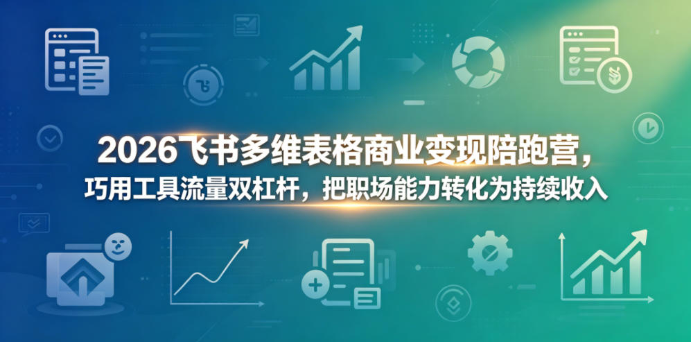 2026飞书多维表格商业变现陪跑营，巧用工具流量双杠杆，把职场能力转化为持续收入-项目资源网