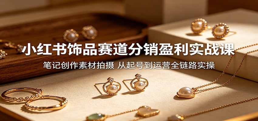 小红书饰品赛道分销盈利实战课:笔记创作素材拍摄,从起号到运营全链路实操-项目资源网