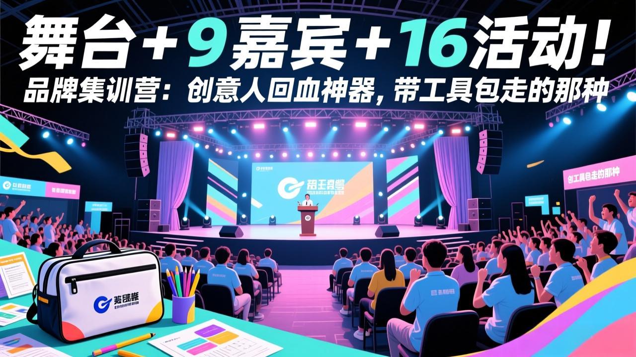 舞台 + 9 嘉宾 + 16 活动！品牌集训营：创意人回血神器，带工具包走的那种-项目资源网