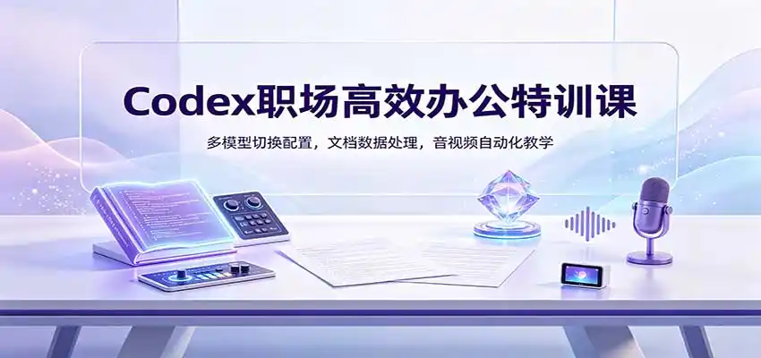Codex职场高效办公特训课：多模型切换配置，文档数据处理，音视频自动化教学-项目资源网