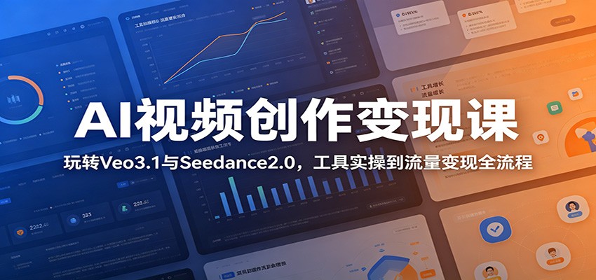 AI视频创作变现课：玩转Veo3.1与Seedance2.0，工具实操到流量变现全流程-项目资源网