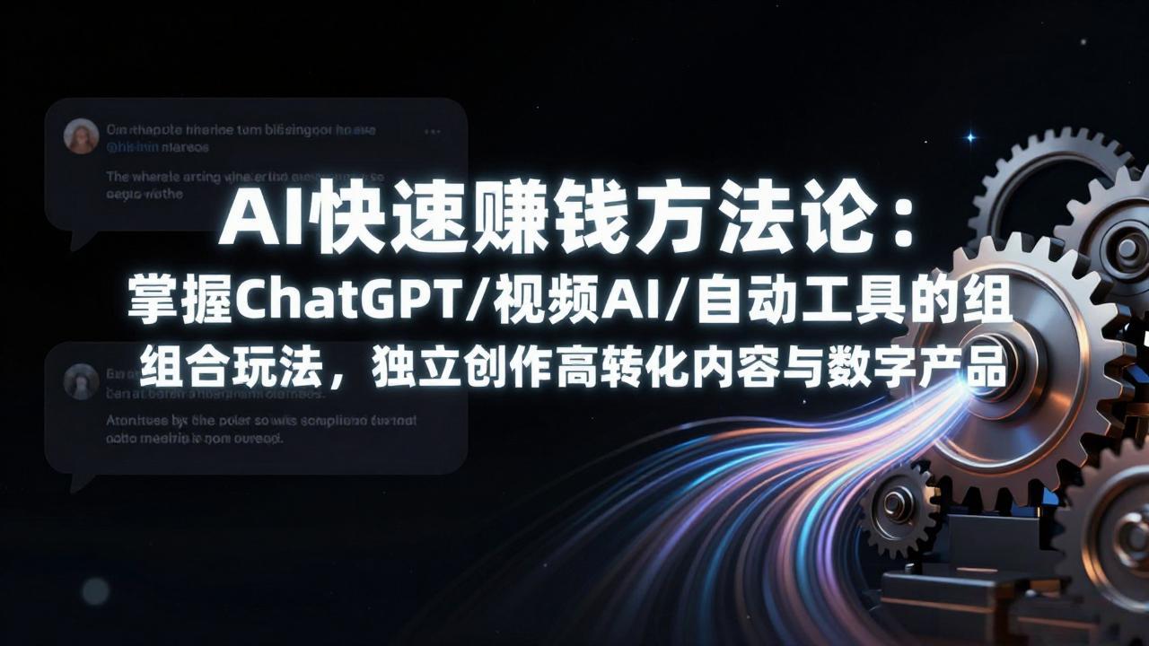 AI快速赚钱方法论：掌握ChatGPT/视频AI/自动化工具的组合玩法，独立创作高转化内容与数字产品-项目资源网