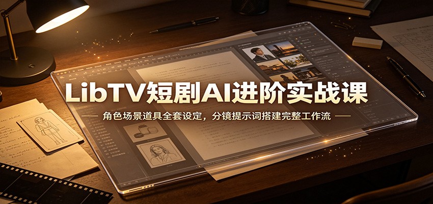 LibTV短剧AI进阶实战课:角色场景道具全套设定,分镜提示词搭建完整工作流-项目资源网