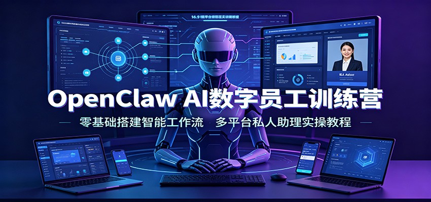 OpenClaw AI数字员工训练营：零基础搭建智能工作流，多平台私人助理实操教程-项目资源网