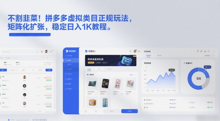 不割韭菜！拼多多虚拟类目正规玩法，矩阵化扩张，稳定日入1K教程【揭秘】-项目资源网