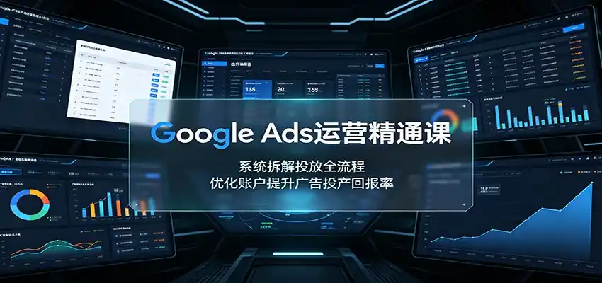 Google Ads运营精通课：系统拆解投放全流程，优化账户提升广告投产回报率-项目资源网