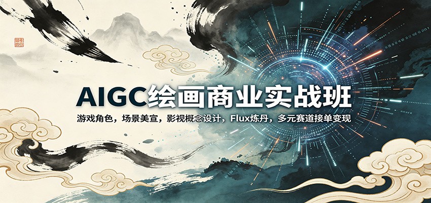 AIGC绘画商业实战班:游戏角色,场景美宣,影视概念设计,Flux炼丹,多元赛道接单变现-项目资源网