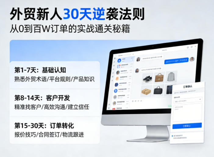 外贸新人30天逆袭法则，教你从0到百W订单的实战通关秘籍-项目资源网