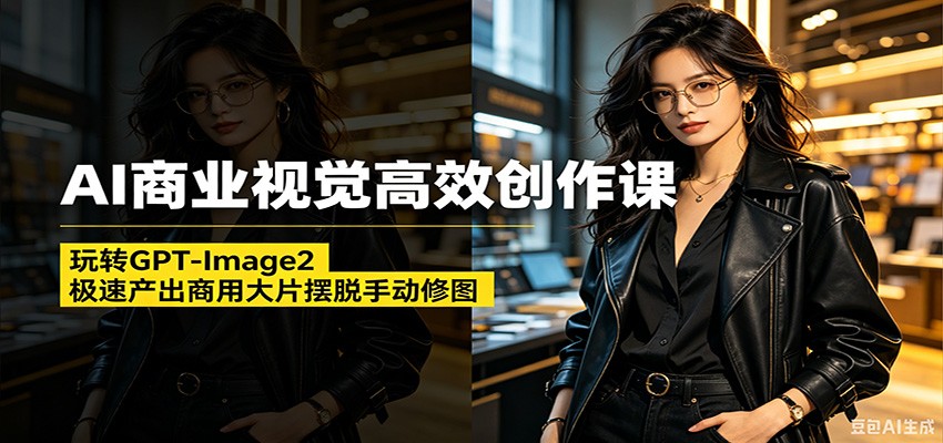 AI商业视觉高效创作课：玩转GPT-Image2，极速产出商用大片摆脱手动修图(更新)-项目资源网