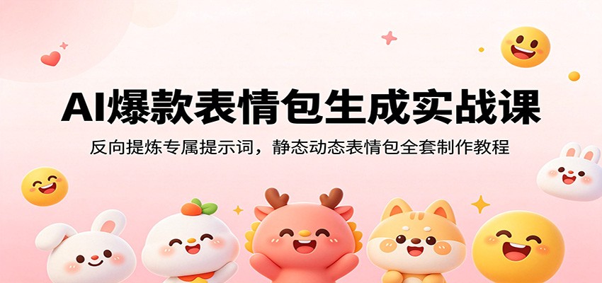 AI爆款表情包生成实战课：反向提炼专属提示词，静态动态表情包全套制作教程-项目资源网