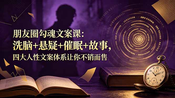 朋友圈勾魂文案课：洗脑+悬疑+催眠+故事，四大人性文案体系让你不销而售-项目资源网