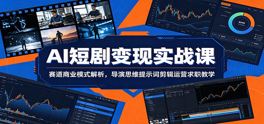 AI短剧变现实战课：赛道商业模式解析，导演思维提示词剪辑运营求职教学-项目资源网