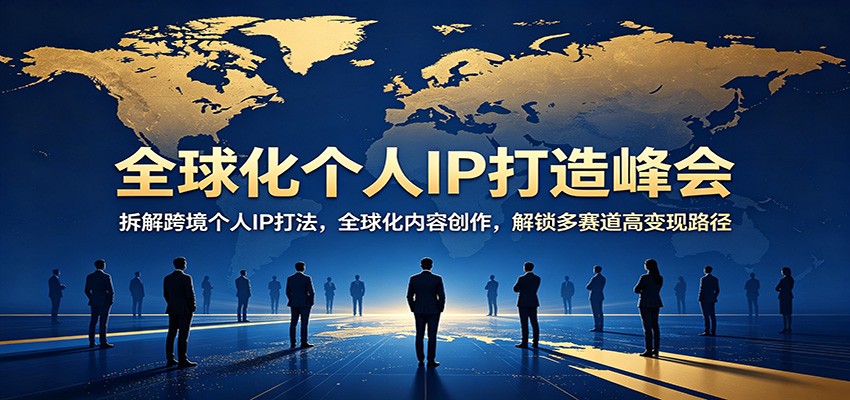 全球化个人IP打造峰会：拆解跨境个人IP打法，全球化内容创作，解锁多赛道高变现路径-项目资源网
