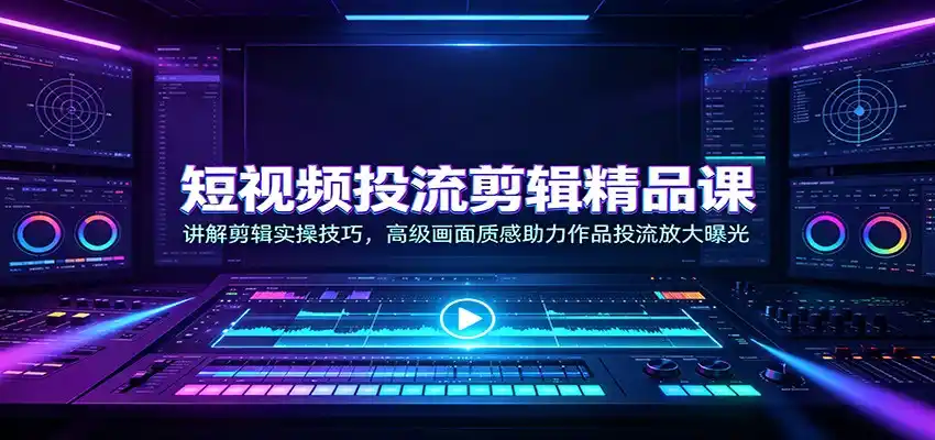 短视频投流剪辑精品课：讲解剪辑实操技巧，高级画面质感助力作品投流放大曝光-项目资源网