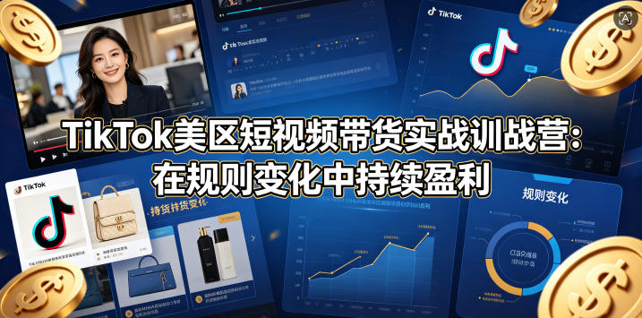TikTok美区短视频带货实战训战营:在规则变化中持续盈利-项目资源网