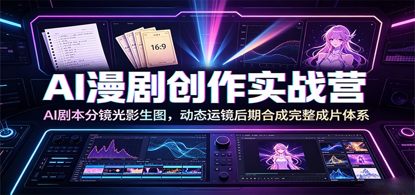AI漫剧创作实战营：AI剧本分镜光影生图，动态运镜后期合成完整成片体系-项目资源网