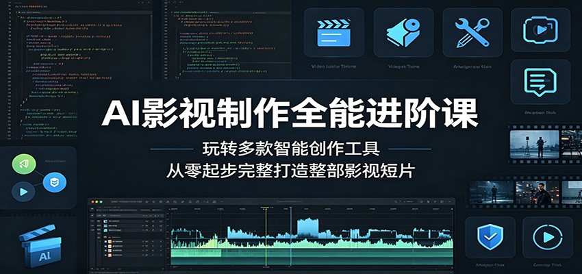 AI影视制作全能进阶课：玩转多款智能创作工具，从零起步完整打造整部影视短片-项目资源网