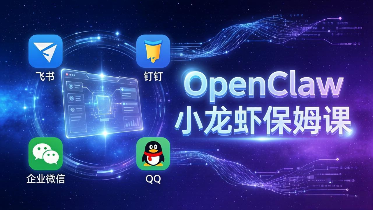 OpenClaw小龙虾保姆课： Windows/macOS/Linux/Docker全系统安装，飞书+钉钉+企业微信+QQ 全接入-项目资源网
