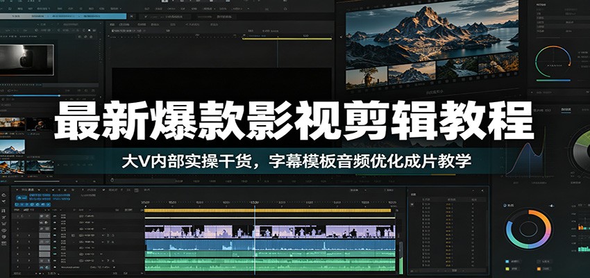 最新爆款影视剪辑教程：大V内部实操干货，字幕模板音频优化成片教学-项目资源网