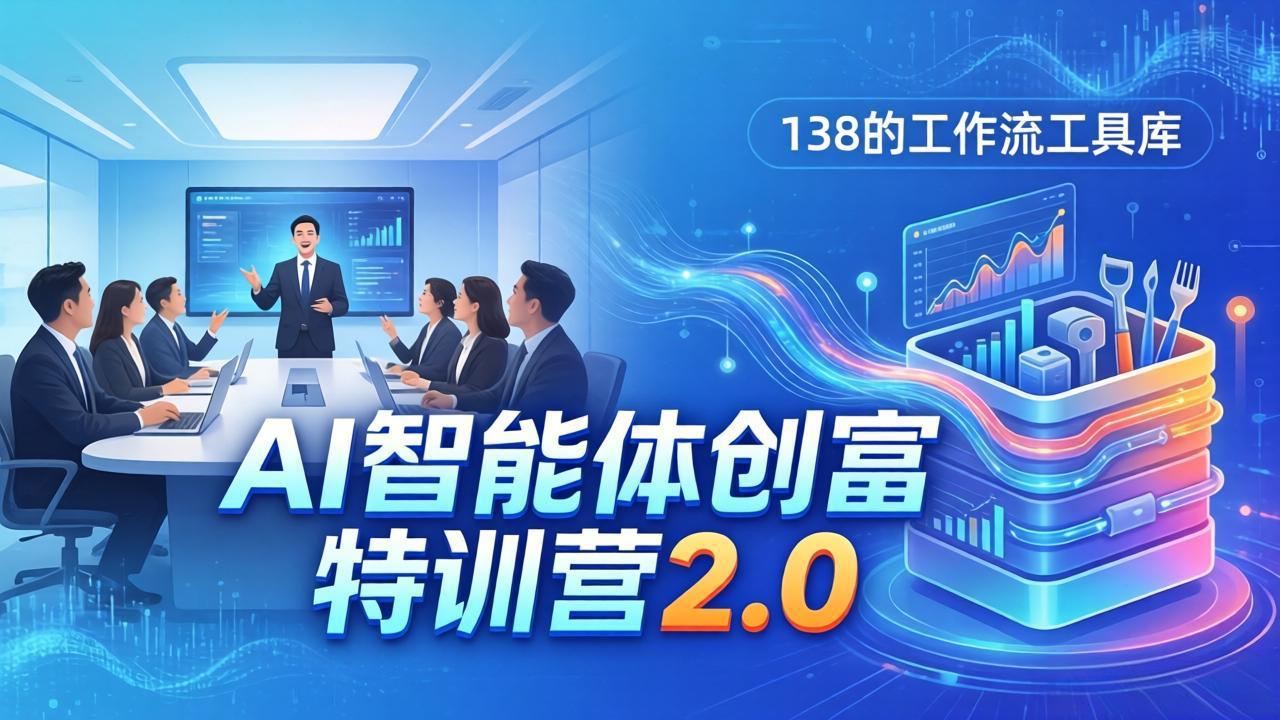 AI智能体创富训练营2.0：3天闭门直播+视频课+工具库，从0到1搭建智能体附138个工作流-项目资源网