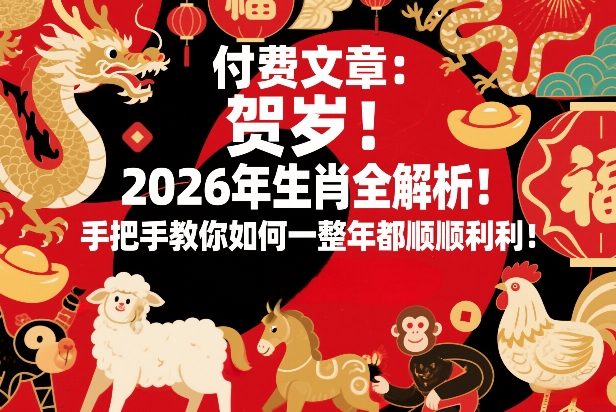 付费文章：贺岁！2026年生肖全解析！手把手教你如何一整年都顺顺利利！-项目资源网