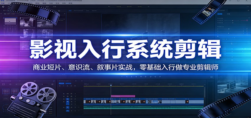 影视系统剪辑，商业短片、意识流、叙事片实战，零基础入行做专业剪辑师-项目资源网