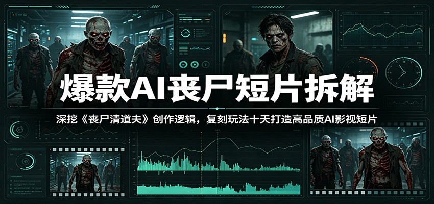 爆款AI丧尸短片拆解:深挖《丧尸清道夫》创作逻辑,复刻玩法快速打造高品质AI影视短片-项目资源网