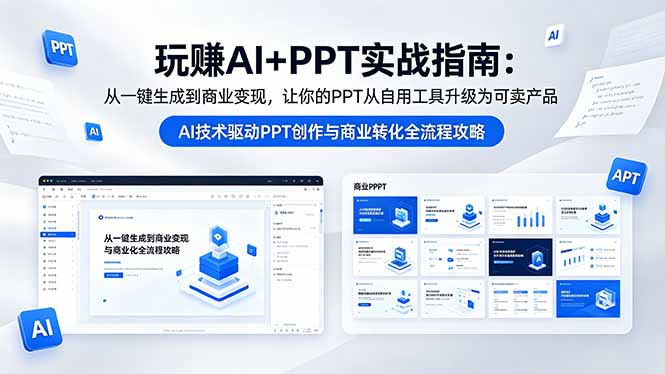 玩赚AI+PPT实战指南-更新5月13：从一键生成到商业变现，让你的PPT从自用工具升级为可卖产品-项目资源网