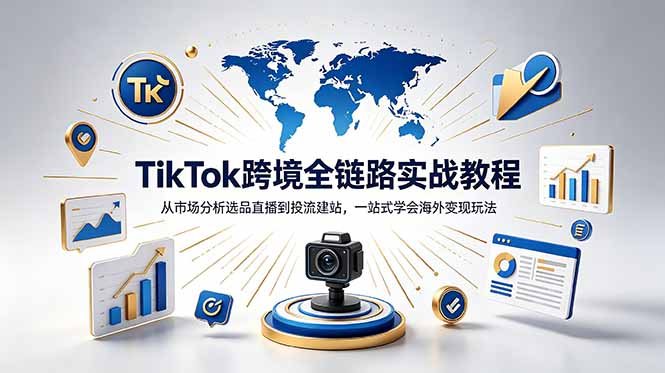 TikTok+独立站跨境基础全套教程，拆解平台盈利逻辑，新手从零跑通变现全流程-项目资源网
