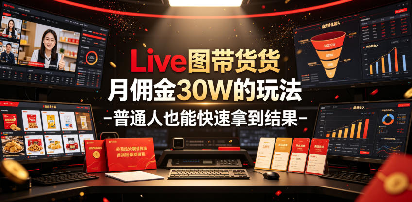 Live图带货月佣金30W的玩法-普通人也能快速拿到结果-项目资源网