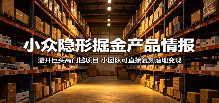 小众隐形掘金产品情报：避开巨头高门槛项目，小团队可直接复刻落地变现-项目资源网