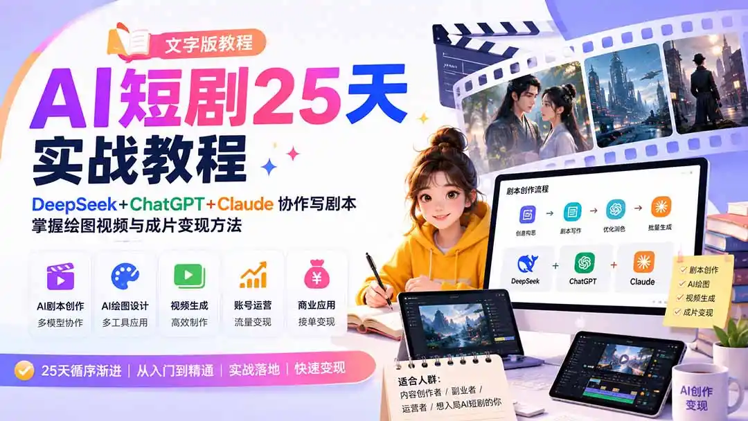 AI短剧25天实战教程(文字版教程-项目资源网