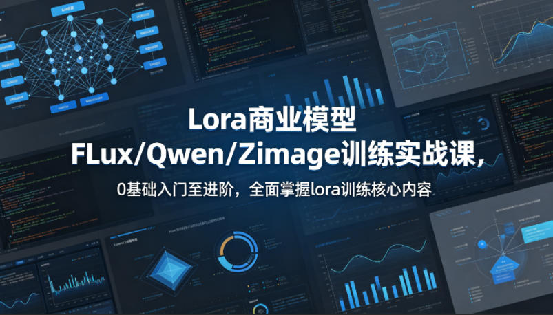 系统性学习Lora商业模型FLux/Qwen/Zimage训练实战课,0基础入门至进阶,全面掌握lora训练核心内容-项目资源网