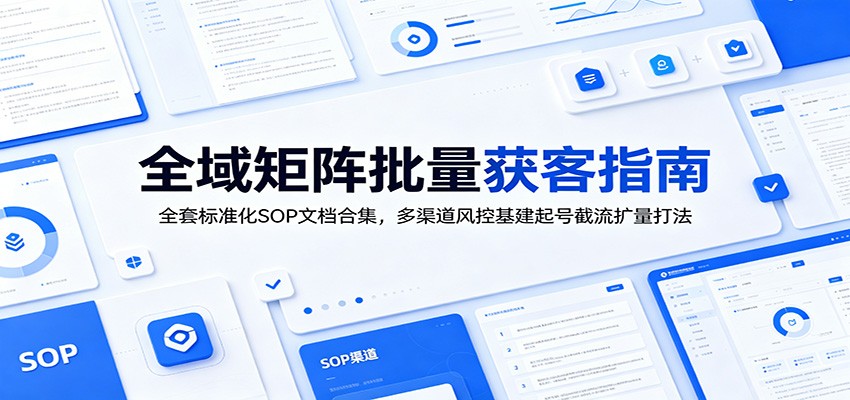 全域矩阵批量获客指南：全套标准化SOP文档合集，多渠道风控基建起号截流扩量打法-项目资源网