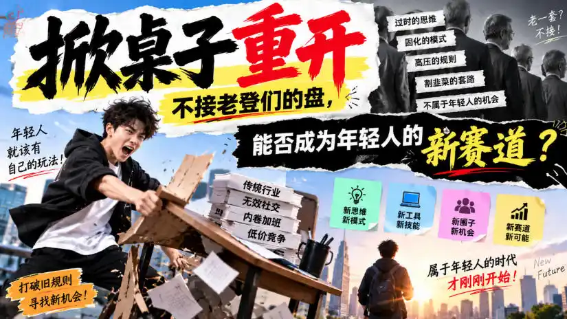 某公众号付费文章:掀桌子重开,不接老登们的盘,能否成为年轻人的新赛道?-项目资源网